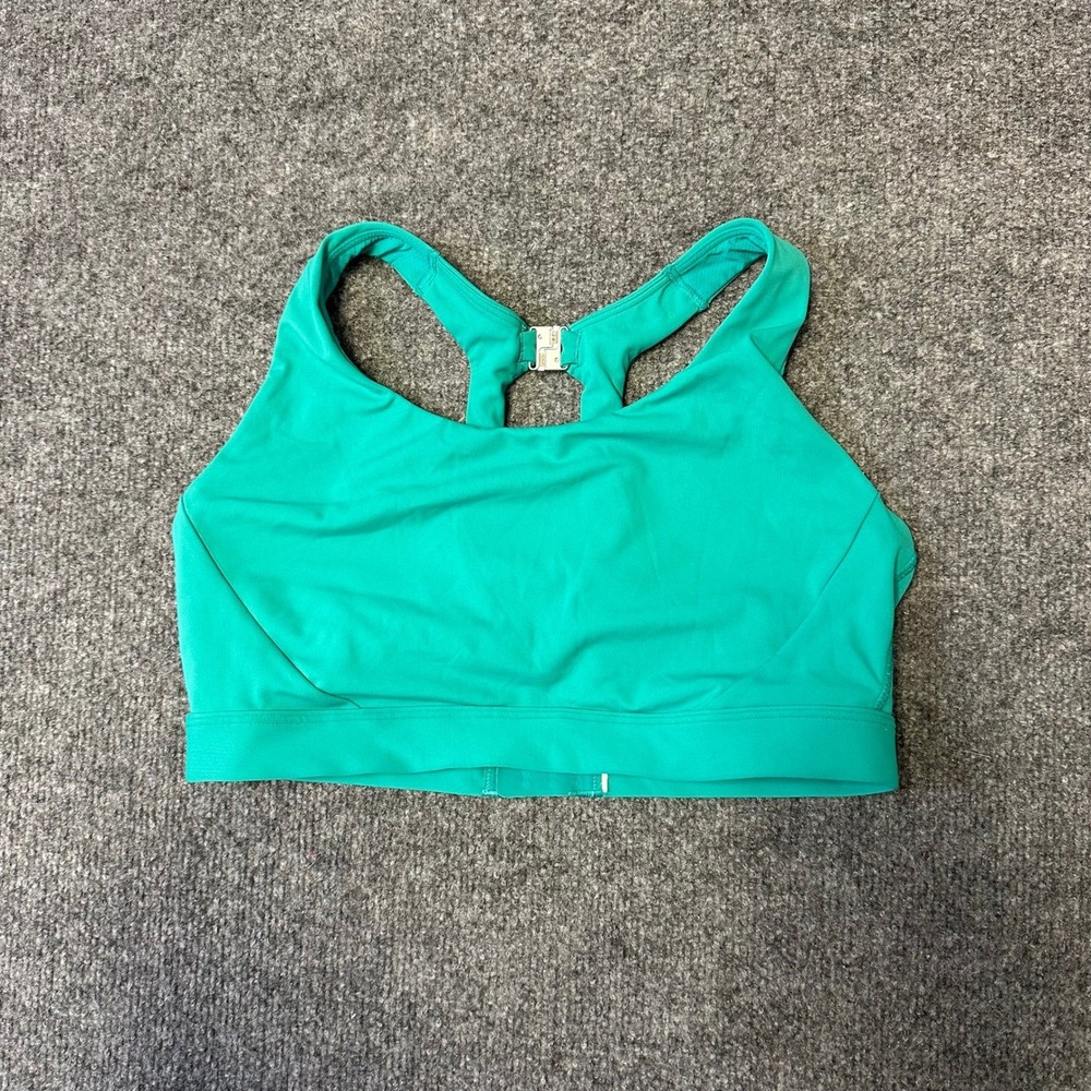 Athleta Sports Bra Womens Size M Teal Green Racerback High Impact Active Gym